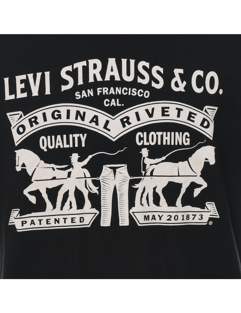 Levi's Black & Off-White Printed T-shirt - XL