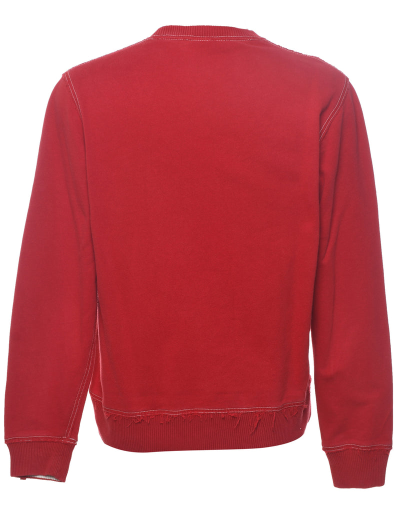 Levi's Red & White Embroidered Sweatshirt - M
