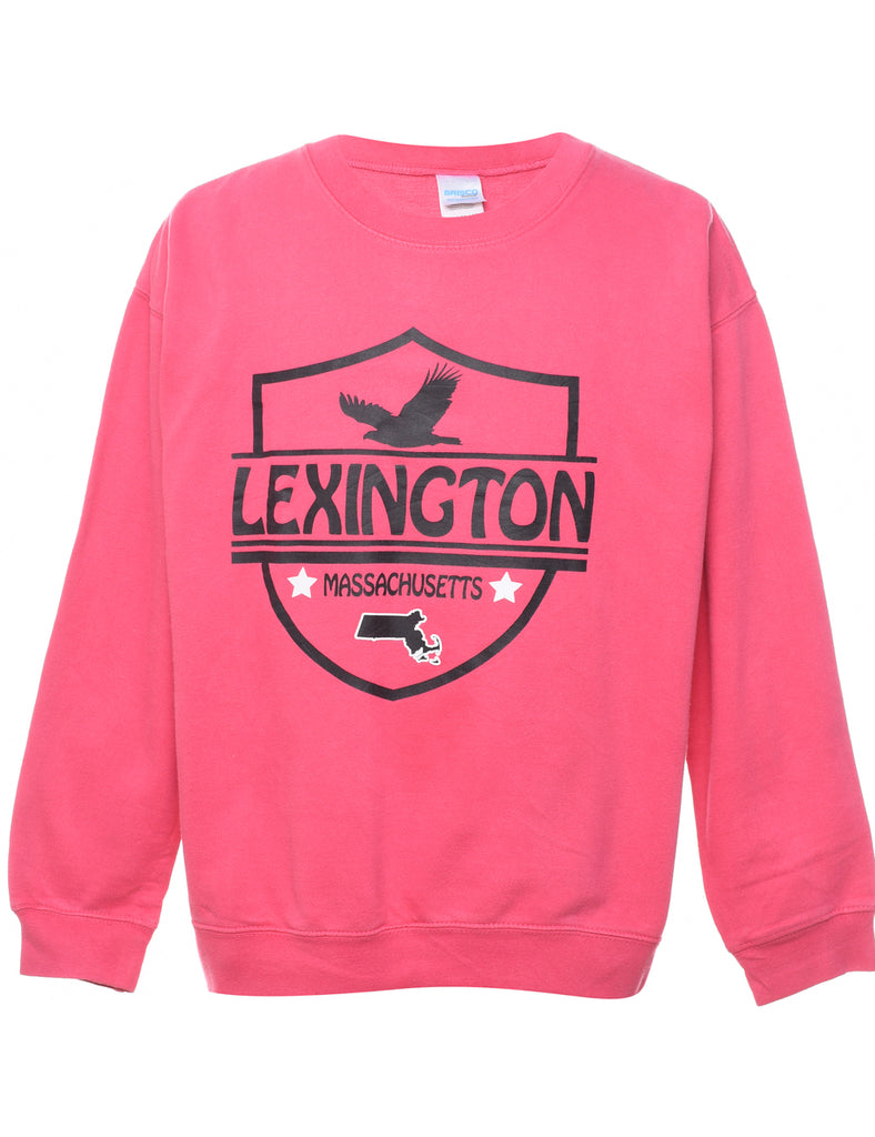 Lexington Massachusetts Printed Black & Pink Sweatshirt - M