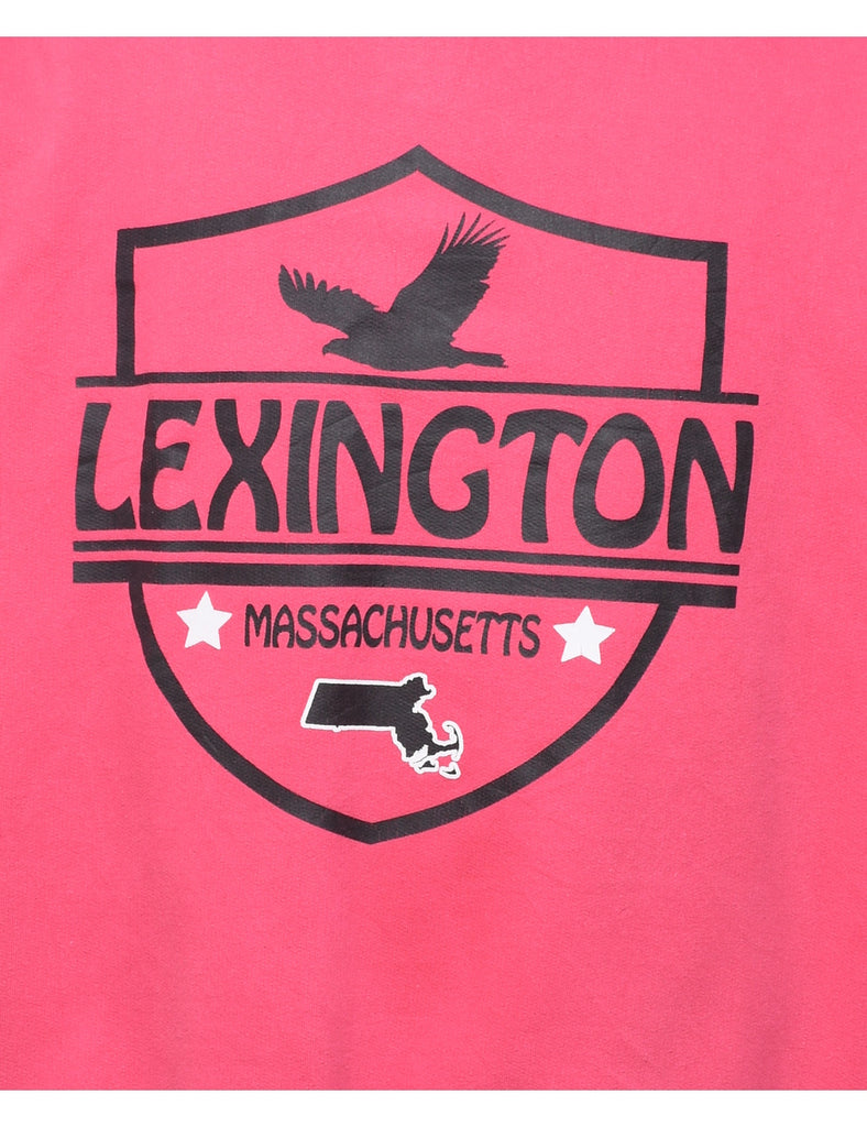 Lexington Massachusetts Printed Black & Pink Sweatshirt - M