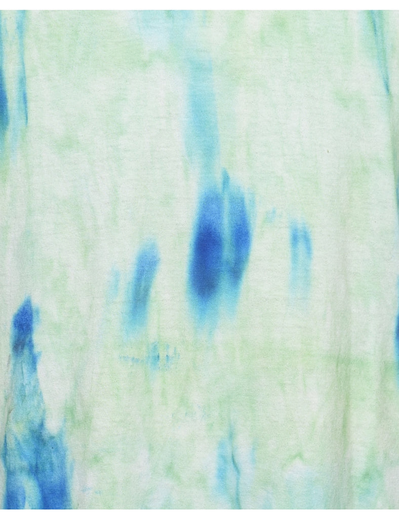 Light Blue & Light Green Tie Dye T-Shirt - L