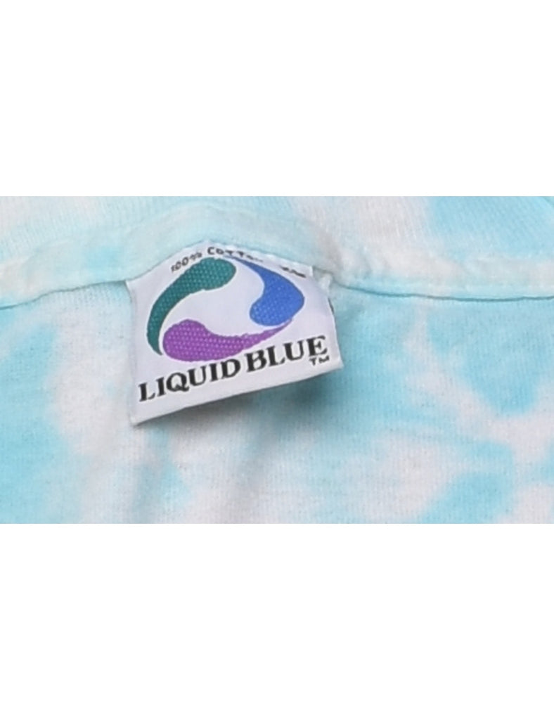 Light Blue Multi-Colour Liquid Blue Coral Reef T-shirt - XL