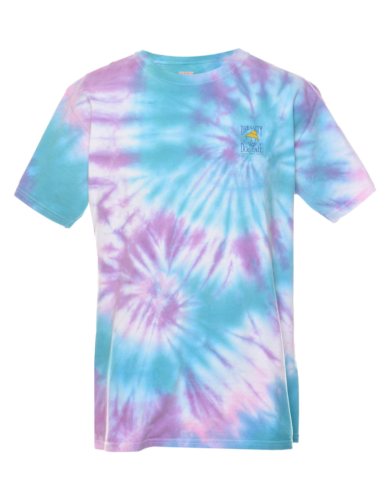 Light Blue & Pink The Salty Dog Cafe Tie Dye T-shirt - M