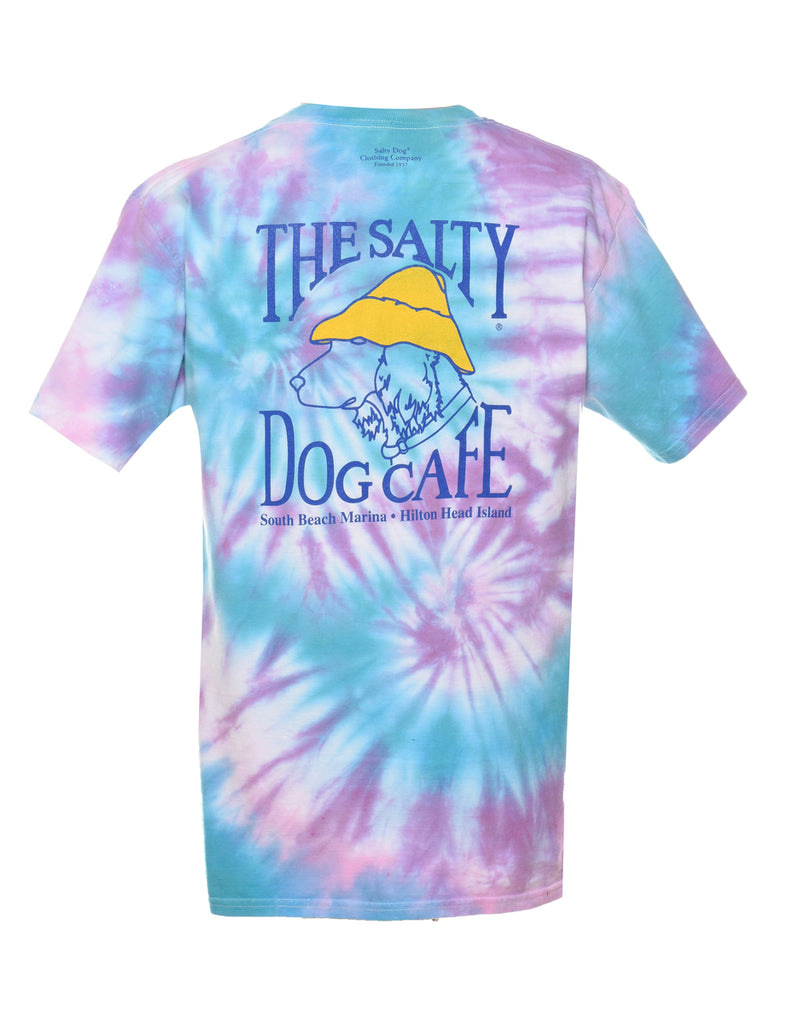 Light Blue & Pink The Salty Dog Cafe Tie Dye T-shirt - M