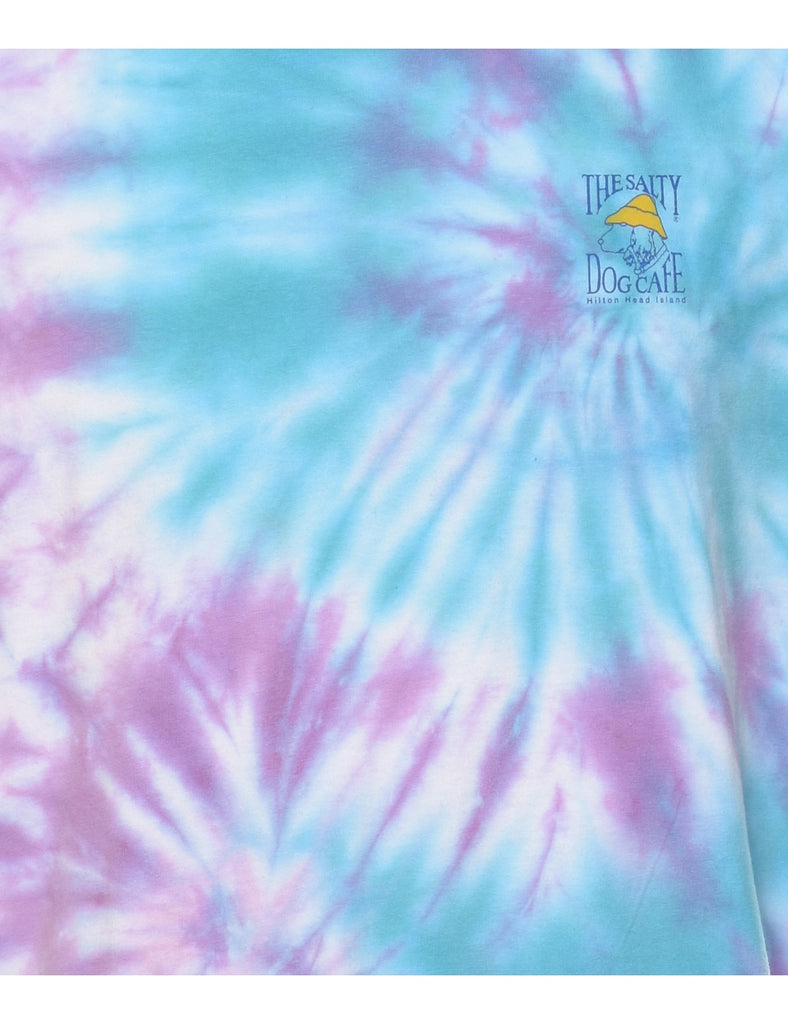 Light Blue & Pink The Salty Dog Cafe Tie Dye T-shirt - M