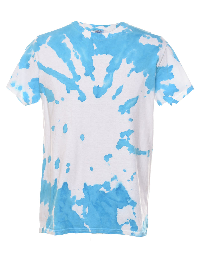 Light Blue & White Tie Dye T-shirt - M