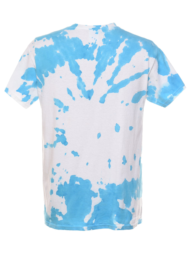 Light Blue & White Tie Dye T-shirt - M