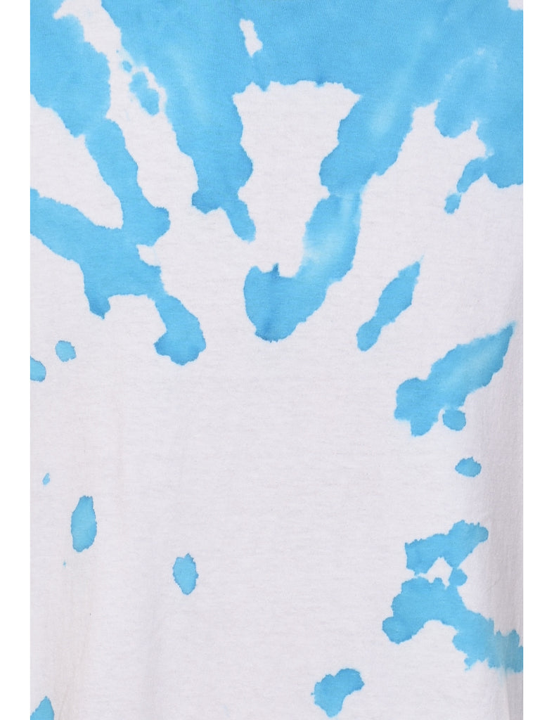 Light Blue & White Tie Dye T-shirt - M