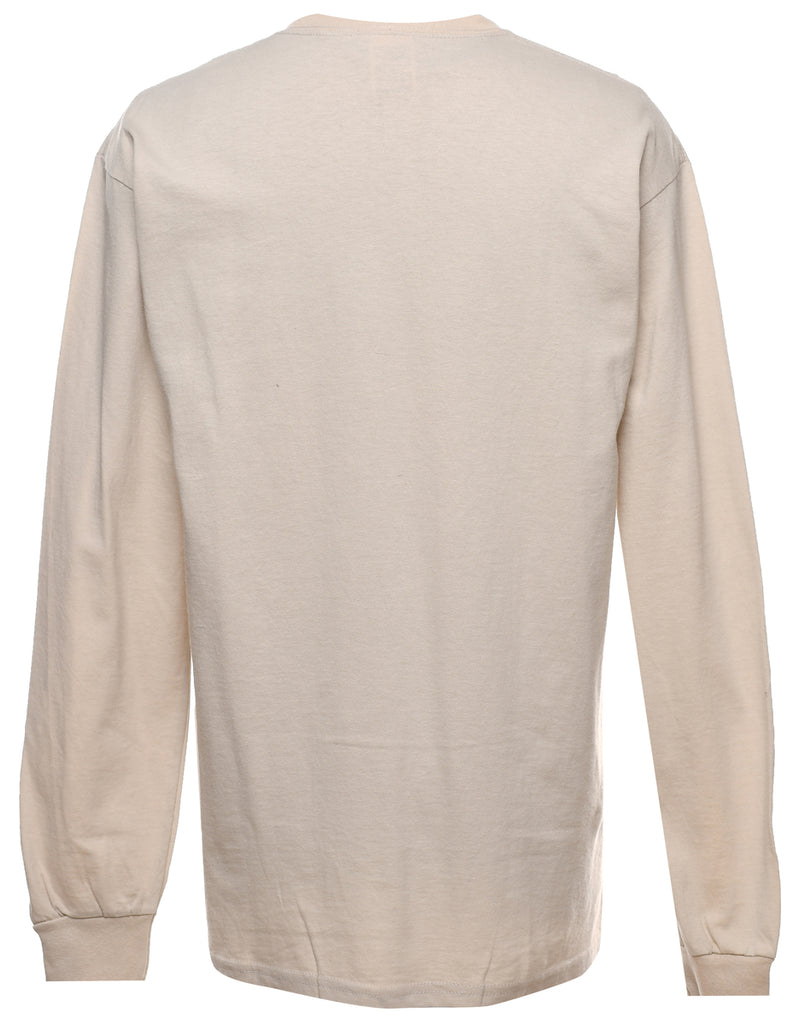 Light Brown & Black Printed T-shirt - M