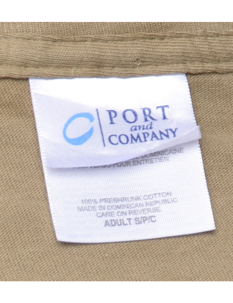 Light Brown Plain T-shirt - S