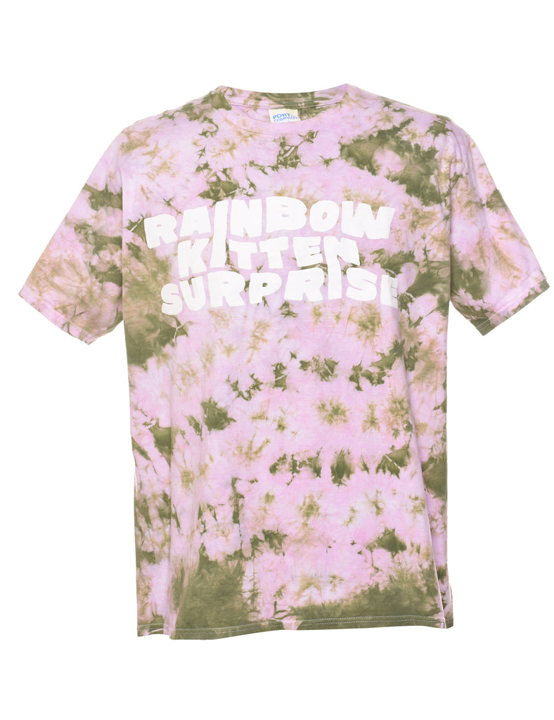 Lilac Rainbow Kitten Surprise Vintage Tie Dye Band T-shirt - L