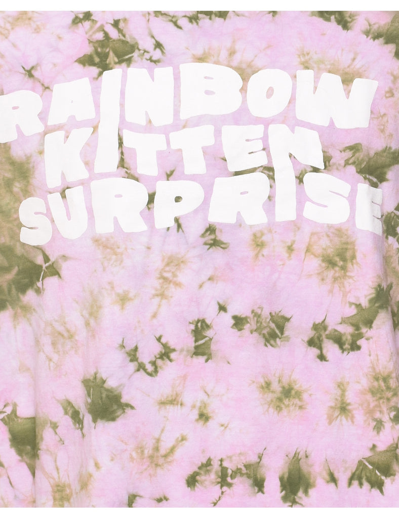 Lilac Rainbow Kitten Surprise Vintage Tie Dye Band T-shirt - L