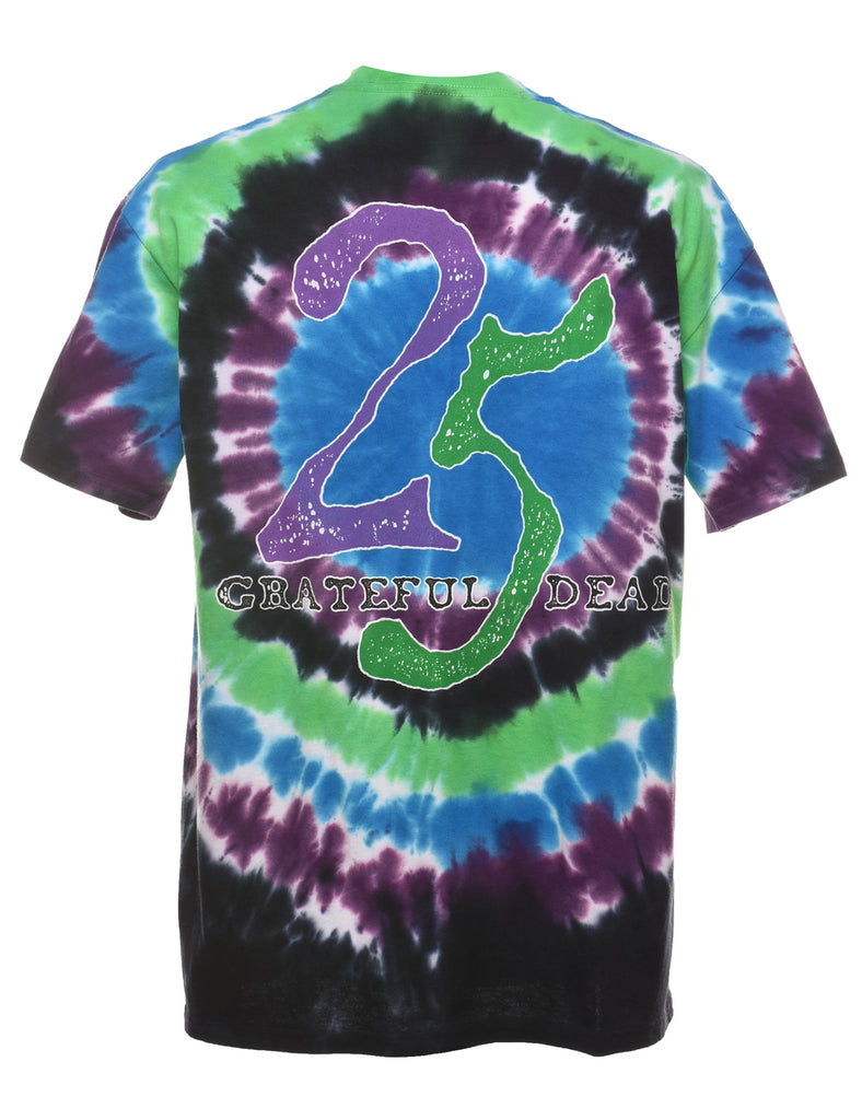 Liquid Blue Grateful Design Multi-Colour Tie Dye T-shirt - L