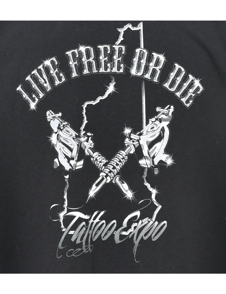 Live Free Or Die Printed T-shirt - L