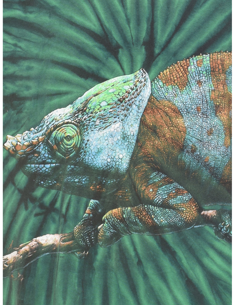 Lizard Tie Dye Animal T-shirt - L