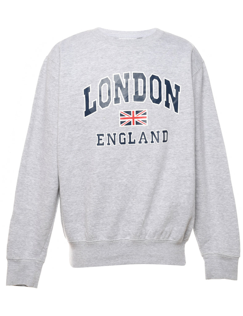 London Marl Grey Printed Sweatshirt - M