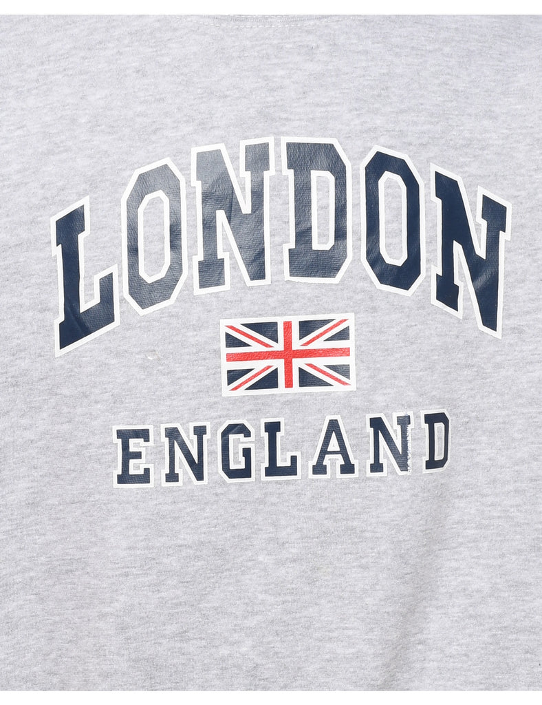 London Marl Grey Printed Sweatshirt - M