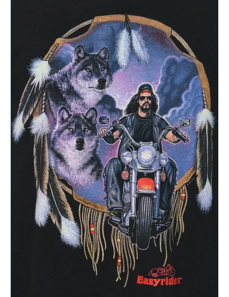 Long Sleeved Easy Riders Printed T-shirt - XL