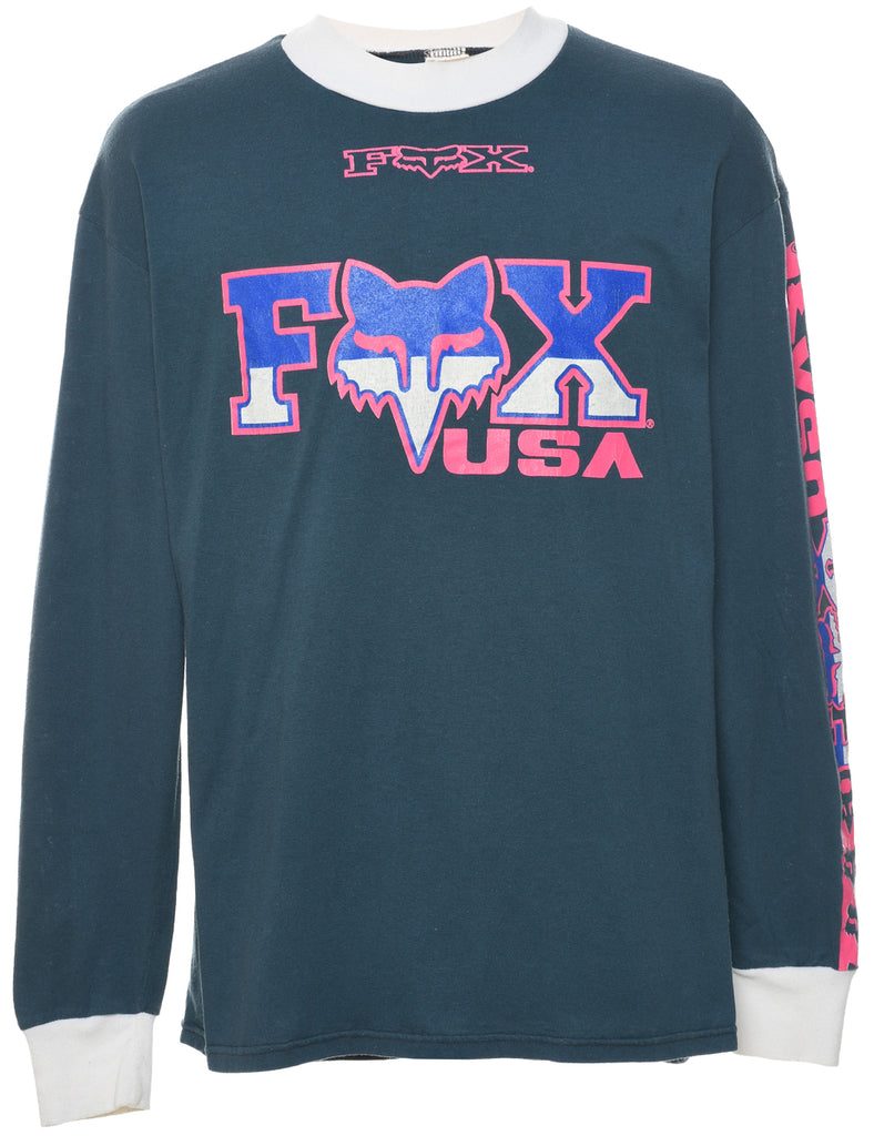 Long Sleeved Fox Printed T-shirt - XL