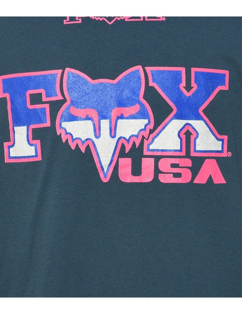 Long Sleeved Fox Printed T-shirt - XL