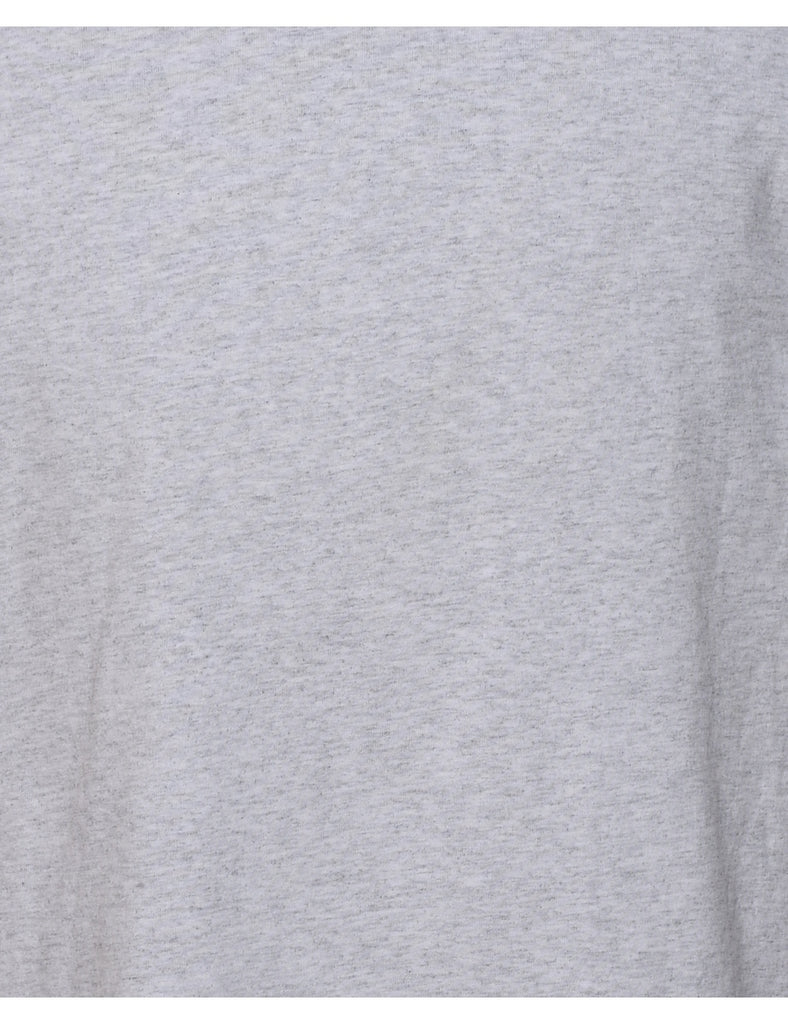 Long Sleeved Marl Grey Plain T-shirt - M