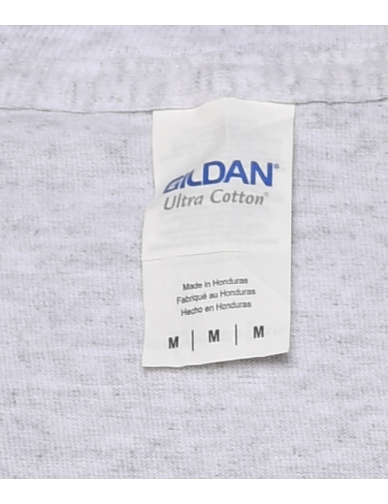 Long Sleeved Marl Grey Plain T-shirt - M
