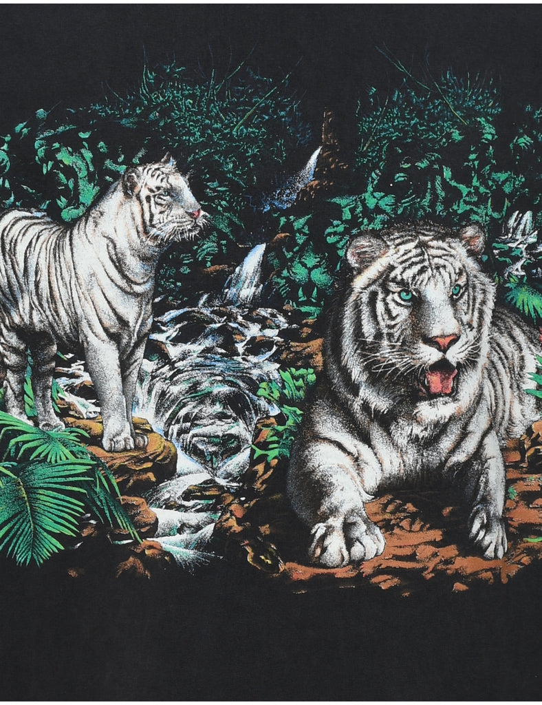 Long Sleeved Tiger Design T-shirt - XL