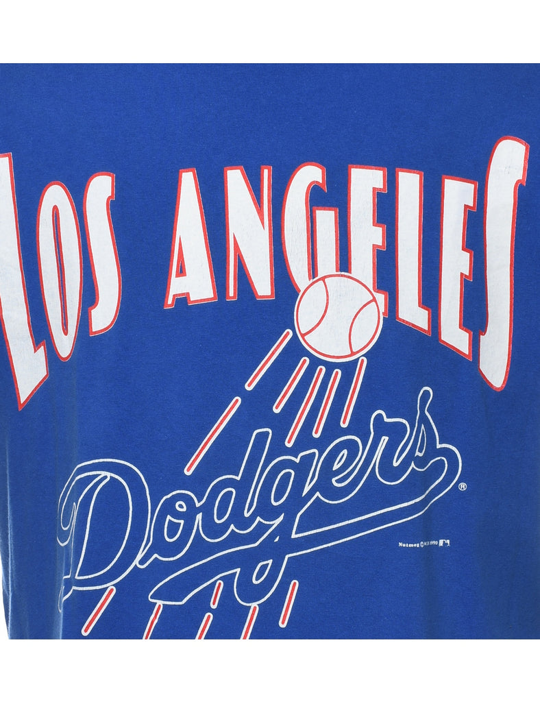 Los Angeles Dodgers Blue & Red Contrast Printed T-shirt - XL