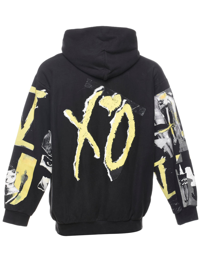 Madness Black & Yellow Printed Hoodie - XXL