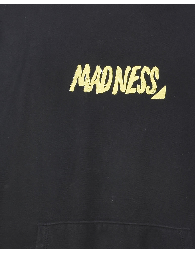 Madness Black & Yellow Printed Hoodie - XXL