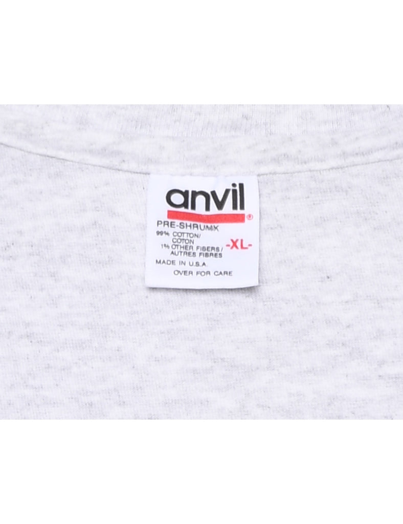 Marl Grey Dolphin Print Animal T-shirt - XL