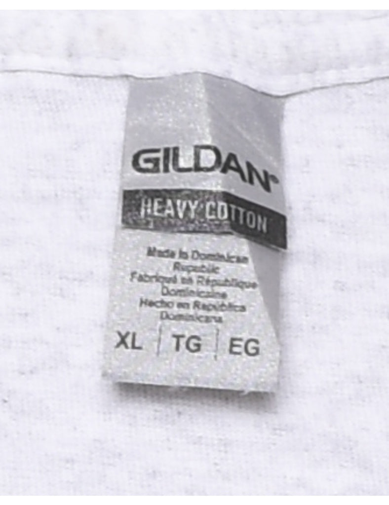 Marl Grey Novelty Design Printed T-shirt - XL