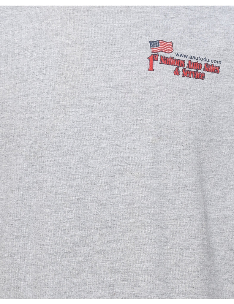 Marl Grey Printed Sweatshirt - M