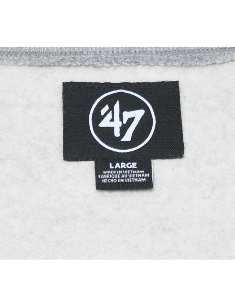 Marl Grey Wolf Printed Sweatshirt - L
