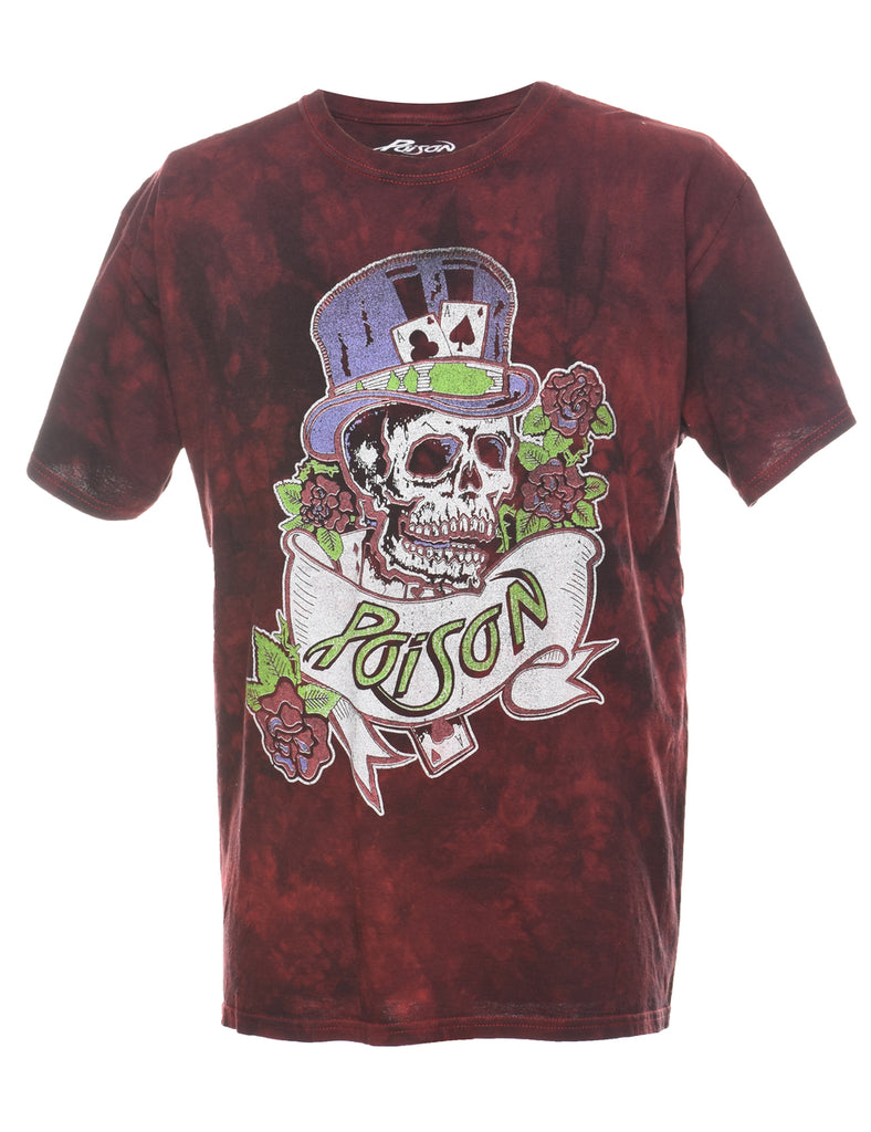 Maroon Alice Cooper Poison Band T-Shirt - L