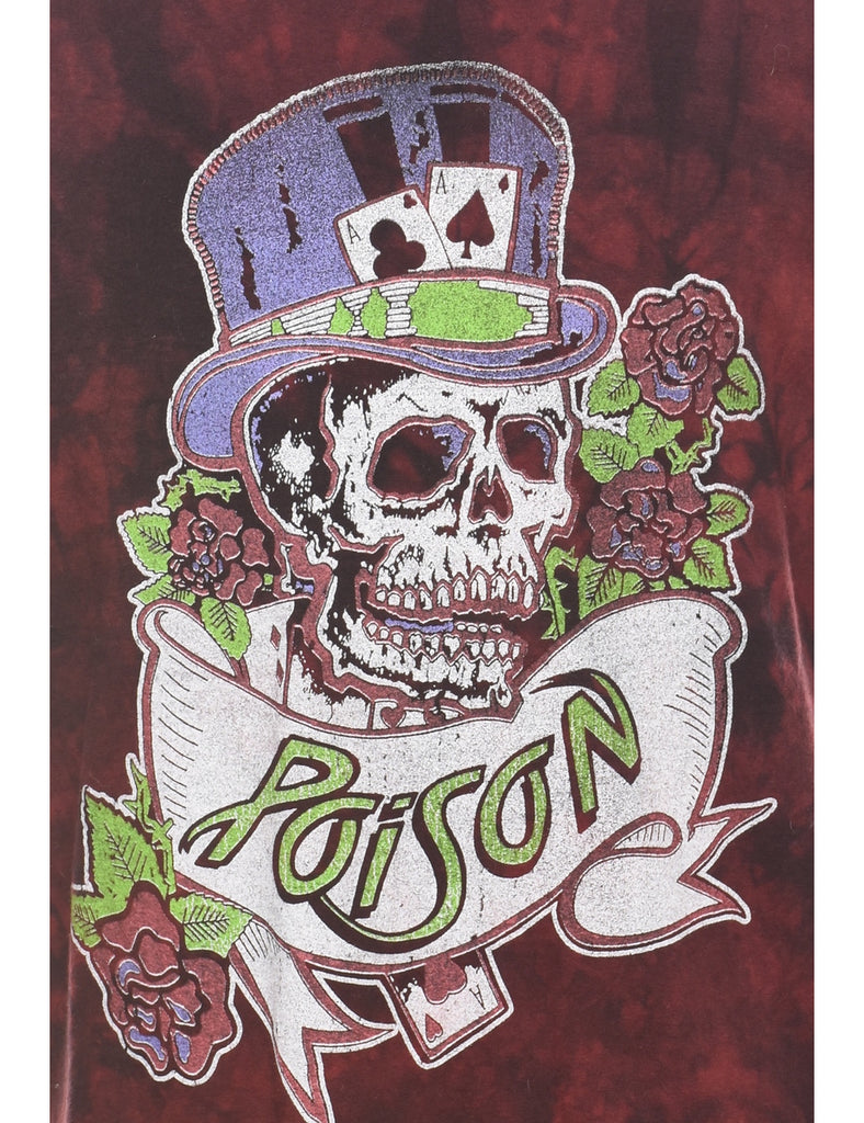 Maroon Alice Cooper Poison Band T-Shirt - L