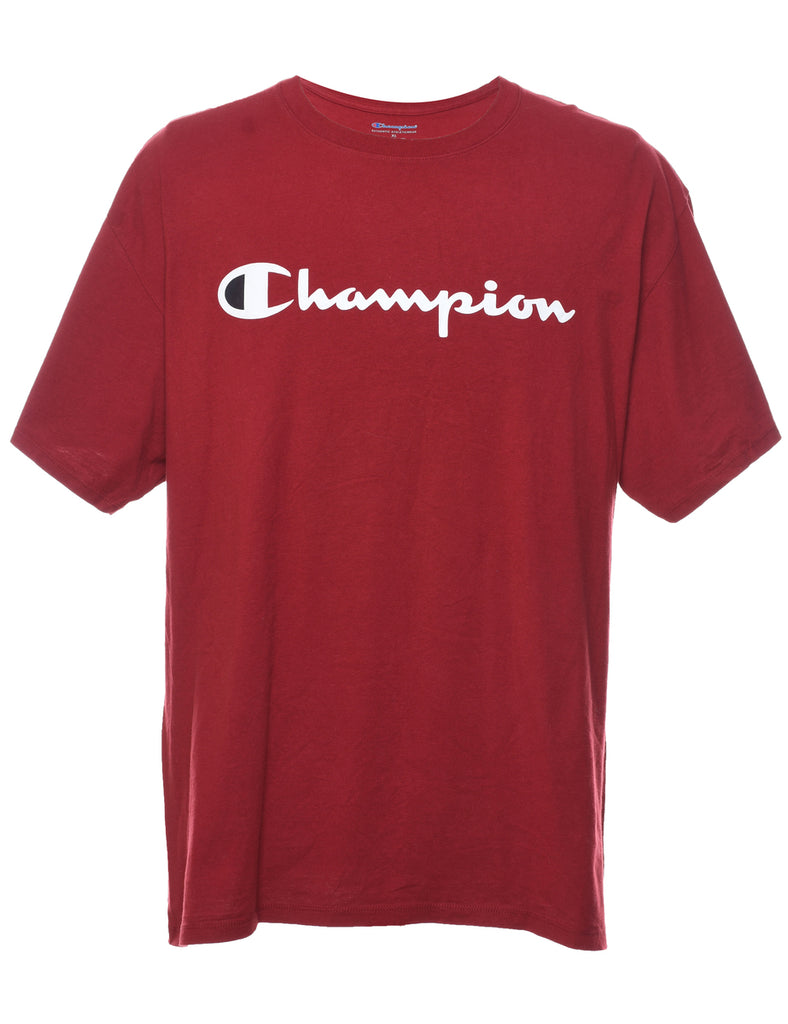 Maroon Champion Printed T-shirt - XL
