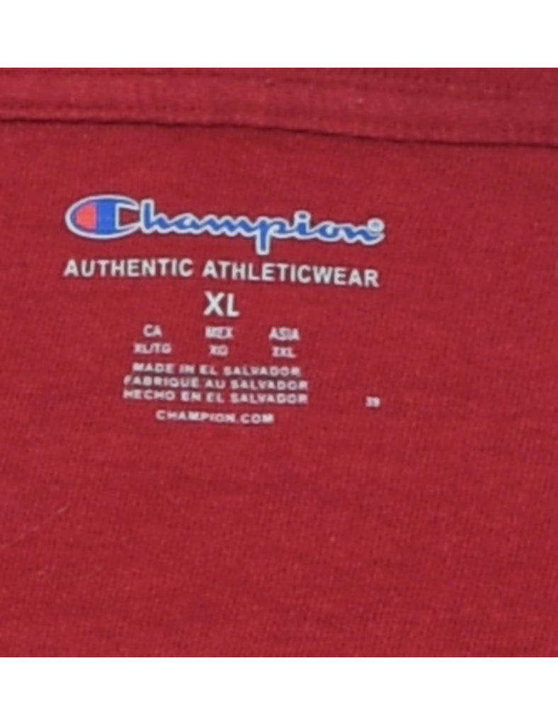 Maroon Champion Printed T-shirt - XL