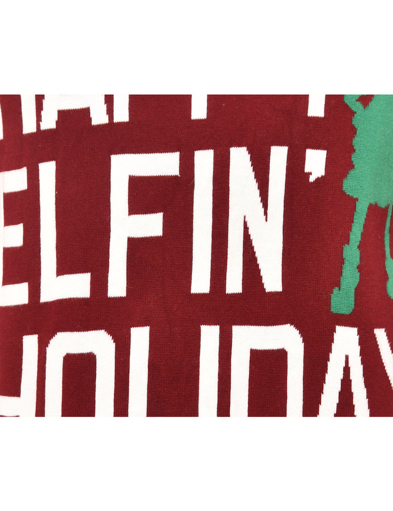 Maroon Christmas Jumper - L