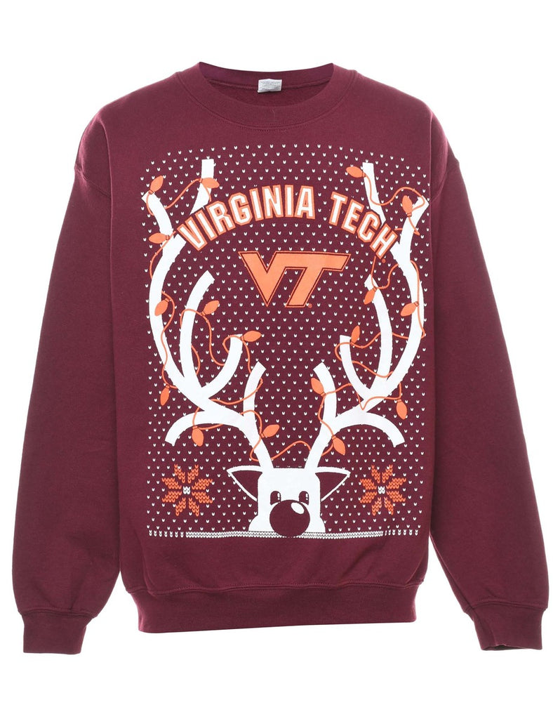 Maroon Christmas Sweatshirt - L