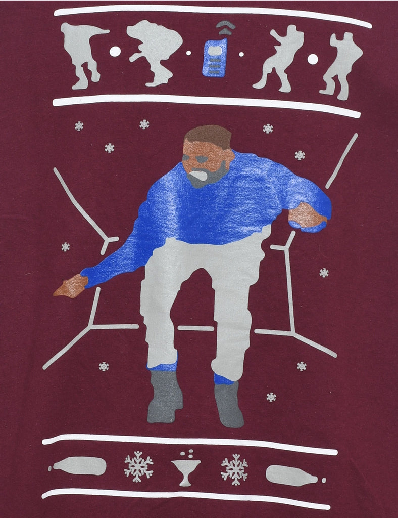 Maroon Christmas Sweatshirt - L