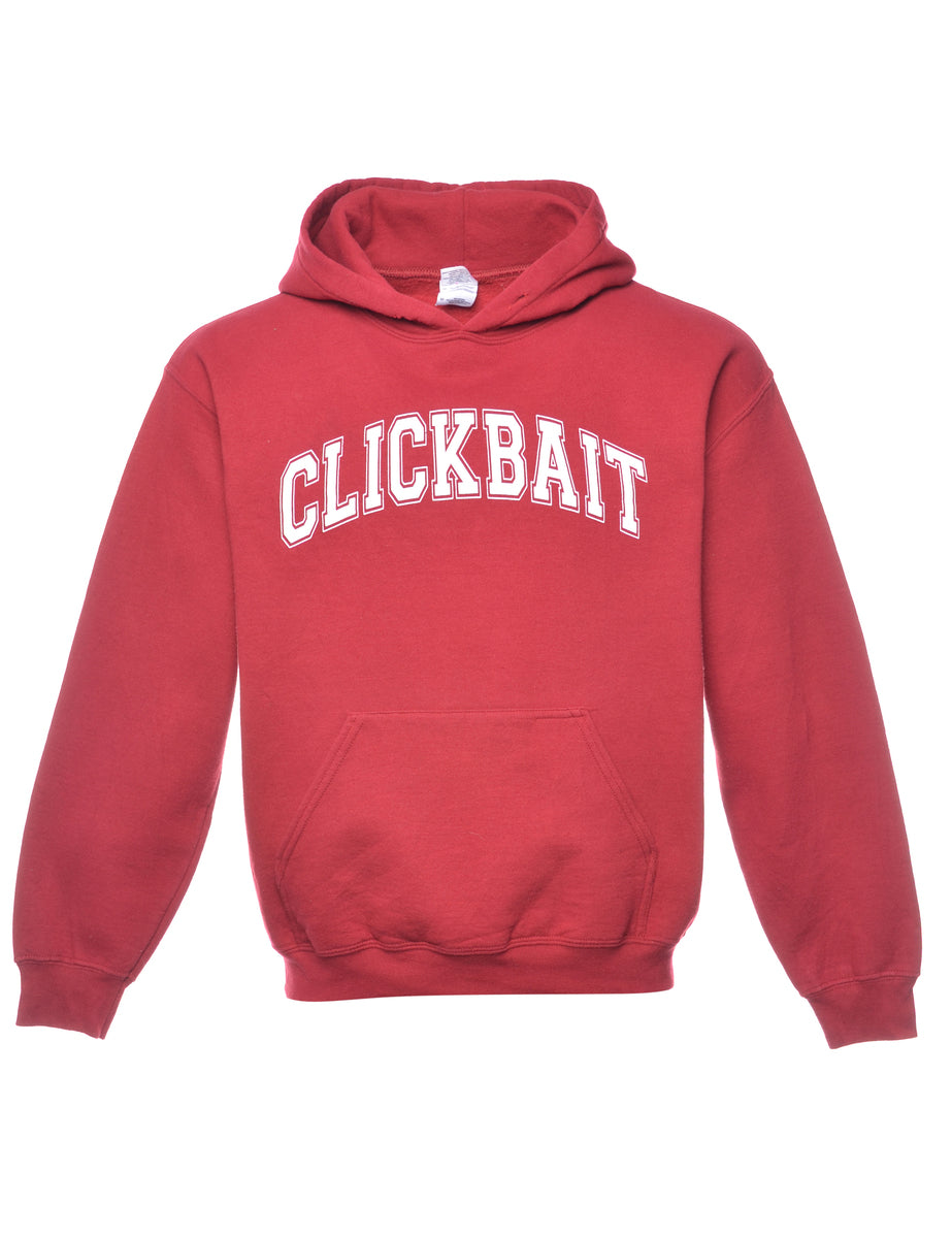 Maroon clickbait hoodie top