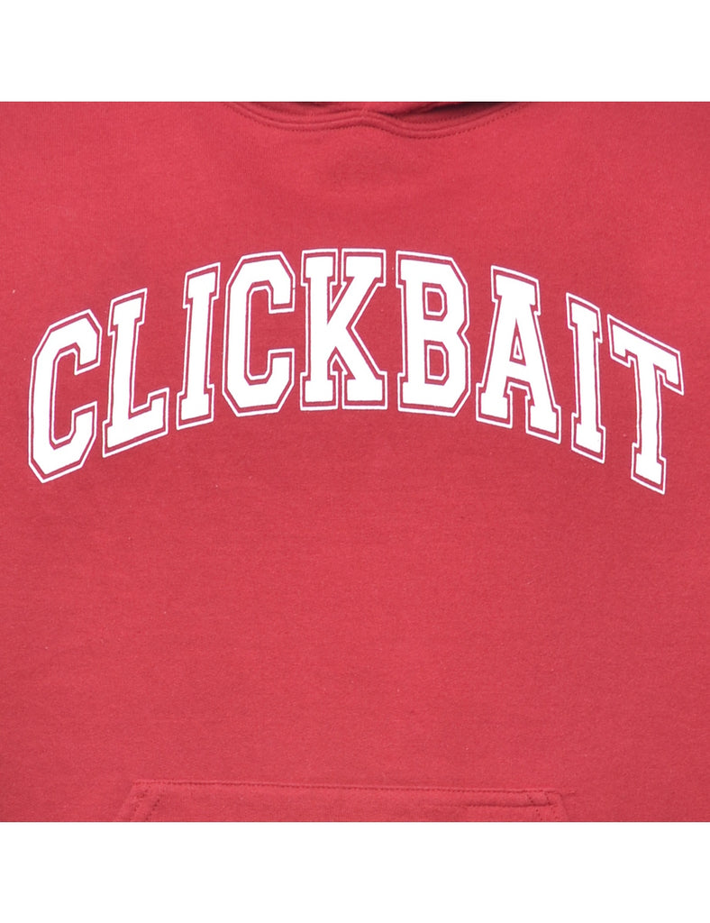 Maroon Clickbait Printed Hoodie - S