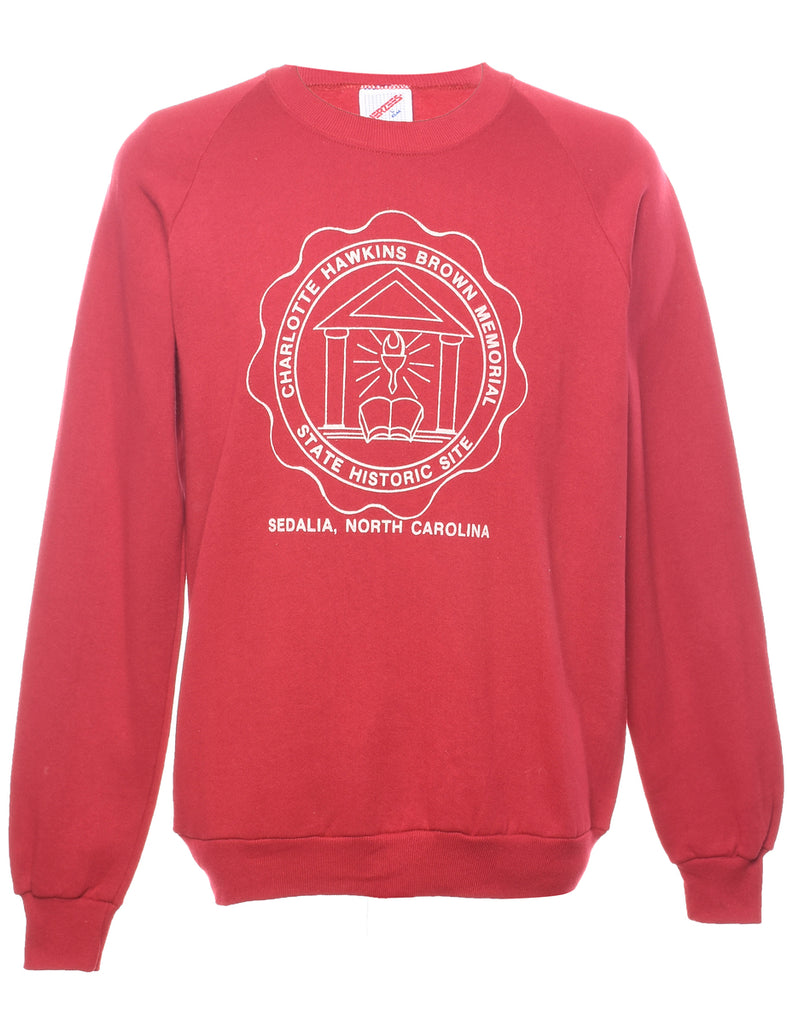 Maroon & White Printed Sweatshirt - L