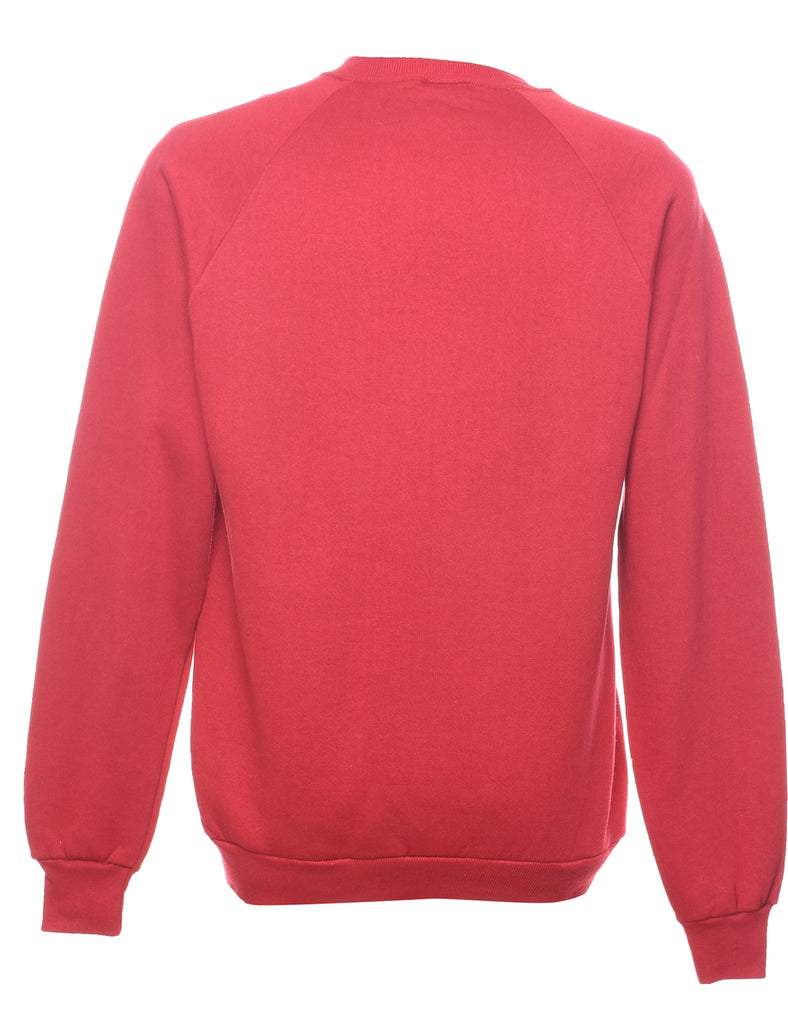 Maroon & White Printed Sweatshirt - L