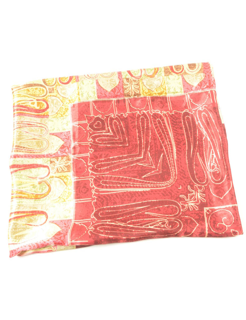 Maroon & Yellow Paisley Print Head Scarf - M