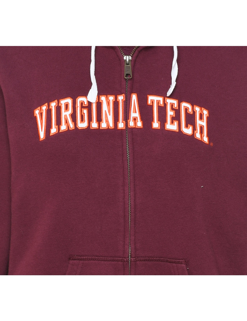 Maroon Zip-Front Nike Hoodie - L