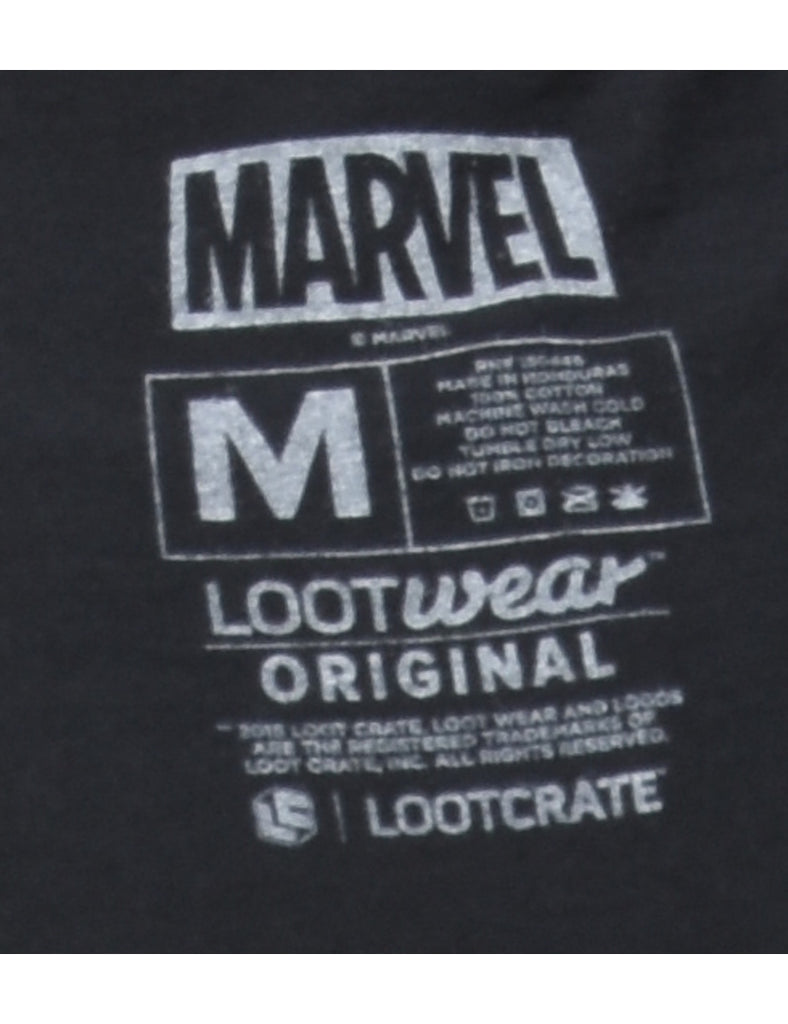 Marvel Black Printed T-shirt - M