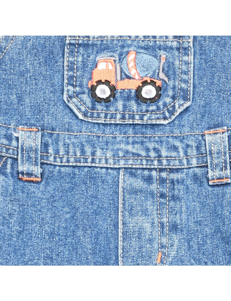 Medium Wash Denim Dungarees - 6-9 MONTHS