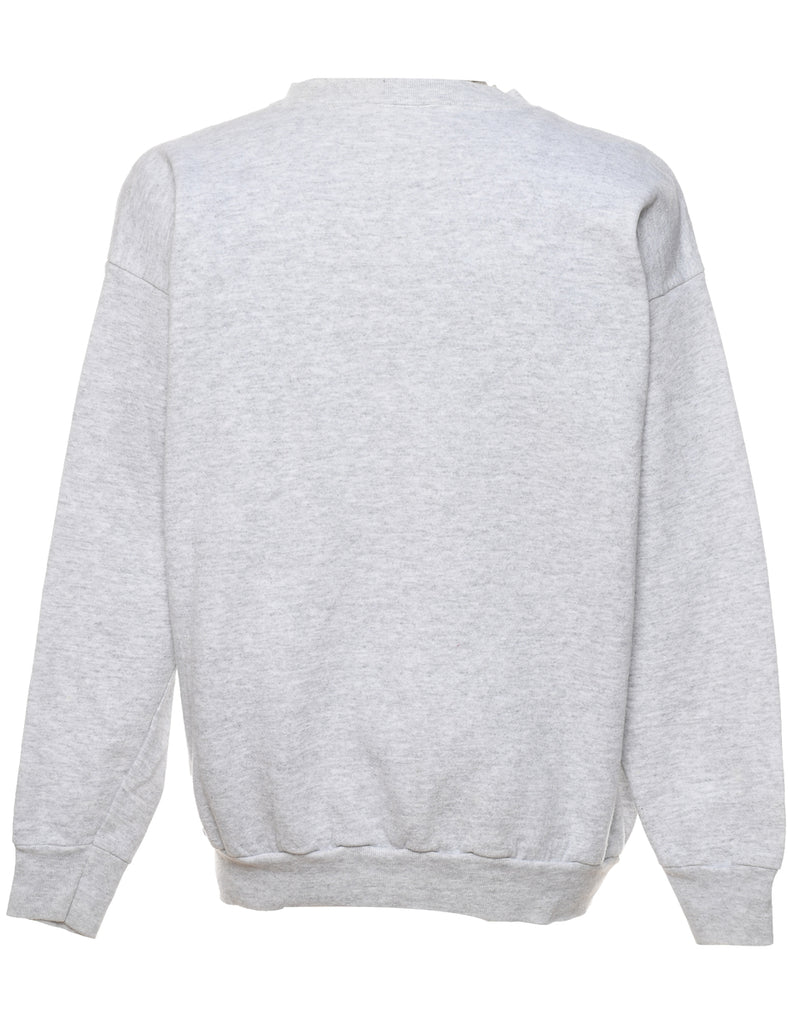 Miami 1990s Grey & Orange Printed Sweatshirt - XXL